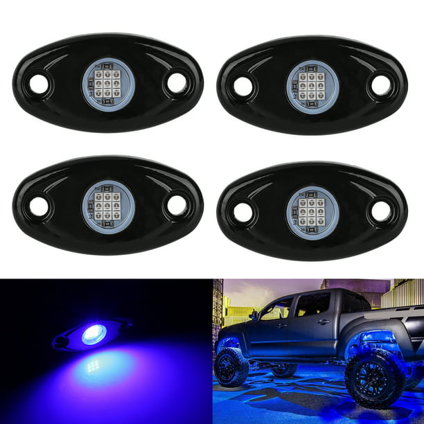 Blue Rock Lights with 6 pod Lights for Jeep Off Road Truck Car ATV SUV Motorcycle Under Body Glow Light Lamp 